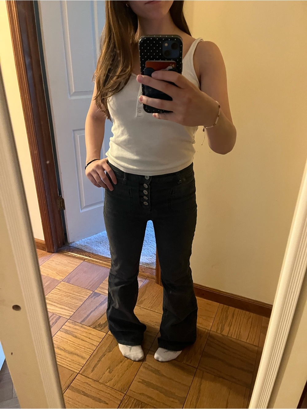 American Eagle Outfitters Black High-Rise Flare Jeans